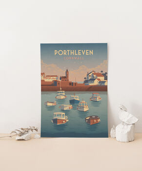 Porthleven Cornwall Travel Poster Art Print, 2 of 8