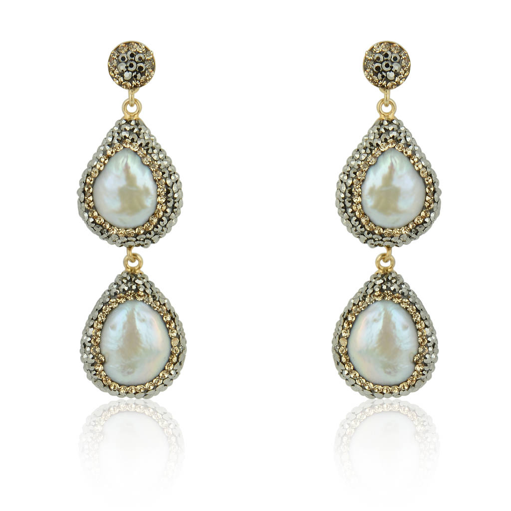 Baroque Pearl Drop Earrings By Divine Elements Jewellery