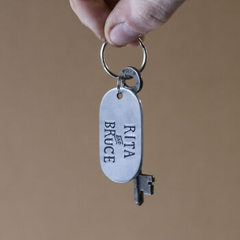 11th Steel Anniversary Gift Personalised Custom 'Dog Tag' Keyring, 4 of 11