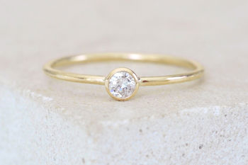 Gold Bezel Diamond Engagement Ring, 2 of 2