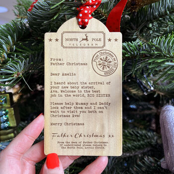 New Sibling Tree Decoration From Father Christmas, 5 of 7