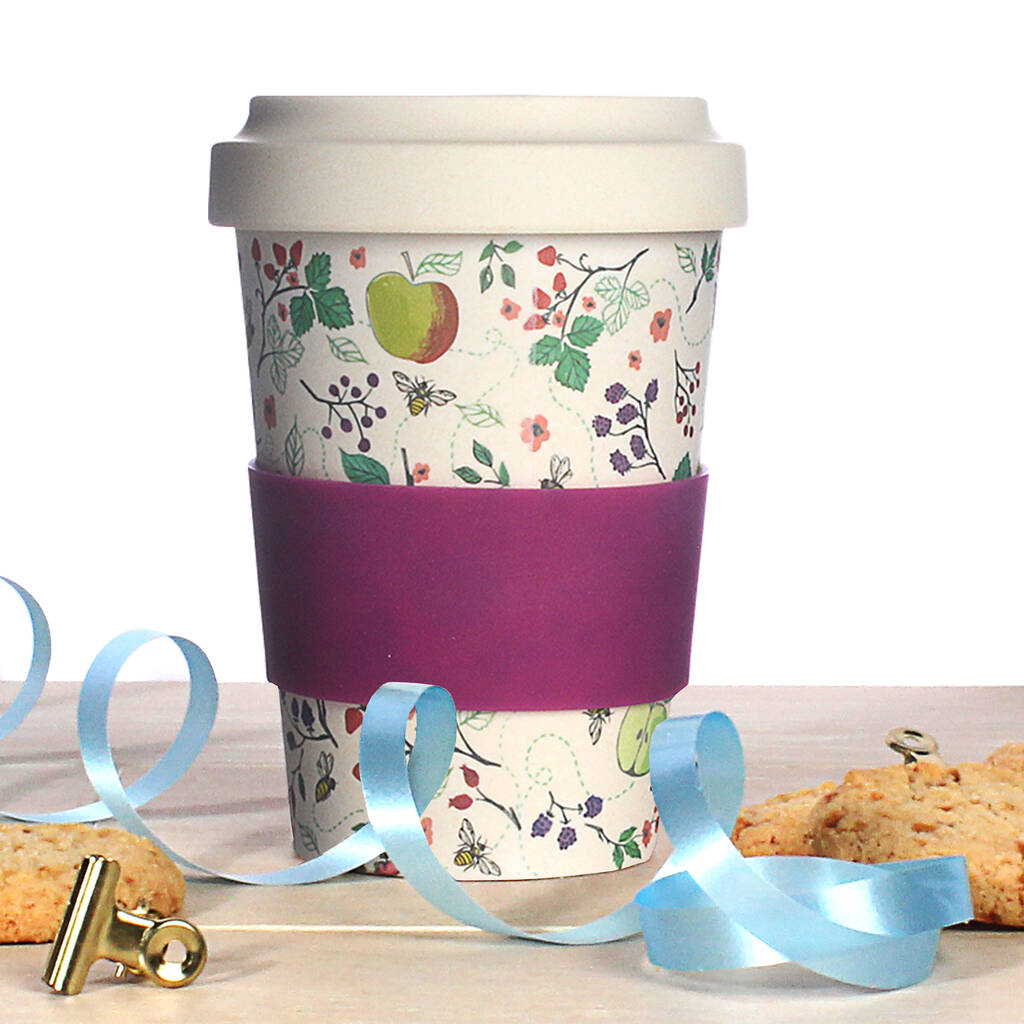 Image of British Fruits Eco Friendly 17 Oz Travel Mug Bamboo