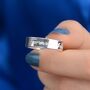 Personalised Unisex Silver Wedding Band Ring, thumbnail 1 of 7