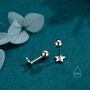 Sterling Silver Mismatched Moon And Star Barbell Earrings, thumbnail 6 of 12