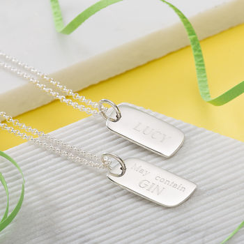 May Contain Gin; Engraved Necklace, 5 of 8