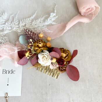 Autumnal Floral Bridal Hair Comb, 8 of 10