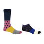 Mayfair Navy Crew And Purple Trainer Men’s Socks, thumbnail 1 of 3