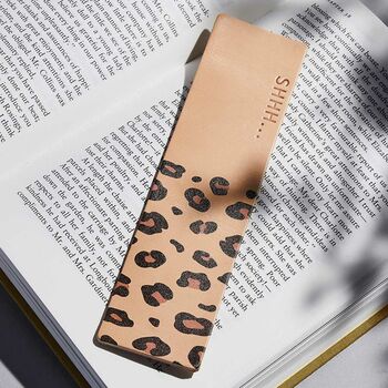Personalised Leopard Print Leather Bookmark, 3 of 3