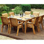 Eight Seater Square Garden Table Set With Eight Chairs, thumbnail 2 of 3