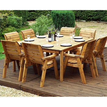 Eight Seater Square Garden Table Set With Eight Chairs, 2 of 3