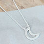 Silver Moon Necklace. Geometric Pendant, thumbnail 4 of 5