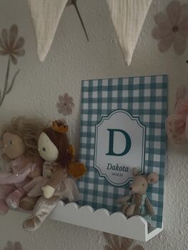 Personalised Blue Gingham Art Print, 6 of 6