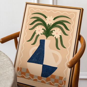‘Santorini Fiori’, Boho Floral Vase Art Print, 2 of 7