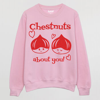 Chestnuts About You Women's Valentine's Day Jumper, 4 of 5