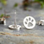 Pawprint Stud Earrings In Sterling Silver, thumbnail 2 of 3