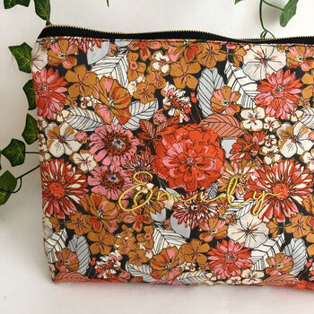 Personalised Floral Print Make Up Pouch Bags, 7 of 8