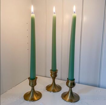 Sage Green Taper Dinner Candles Pair, 2 of 3