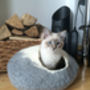 Two Tone Felt Cat Cave Bed And Ball, thumbnail 1 of 7