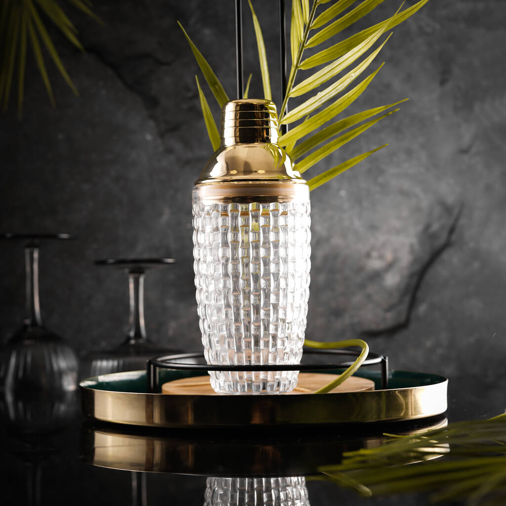 Luxury Gold Glass Cocktail Shaker, 1 of 4