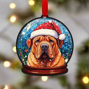 Shar Pei Dog Tree Decoration, 2 of 2