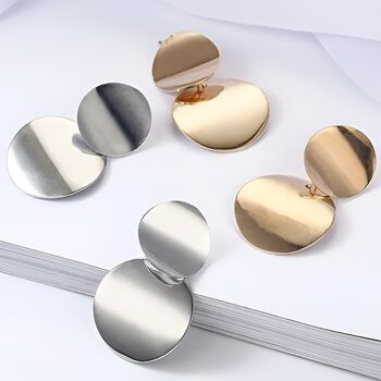 Silver Gilded Circlet Elegance Earrings, 4 of 4