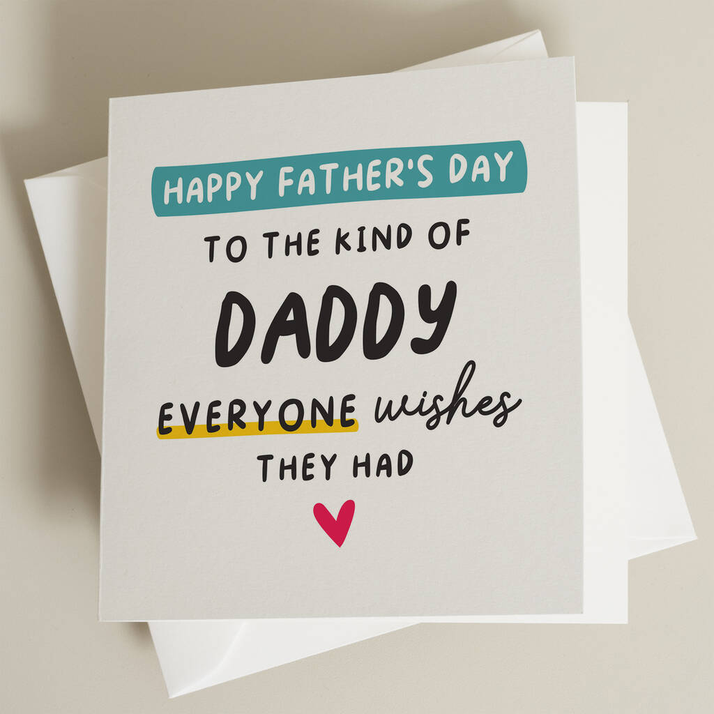 Daddy Happy Fathers Day Card By Twist Stationery