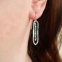 Long Turquoise Oval Earrings, thumbnail 3 of 5