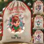 Personalised Christmas Elf Breakout Santa Sack, thumbnail 1 of 6