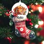 Personalised Vizsla Christmas Stocking Bauble, thumbnail 2 of 2