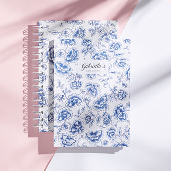 Personalised Floral Chinoiserie Notebook, 7 of 8