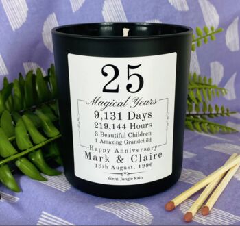 Personalised 25th Magical Wedding Anniversary Candle, 2 of 10