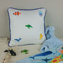 Children's Under The Sea Embroidered Nursery Cushion, thumbnail 2 of 8
