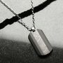 Meteorite And Carbon Fibre Dog Tag Necklace, thumbnail 1 of 6