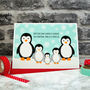 'Penguin' Three Children Family Christmas Card, thumbnail 1 of 3