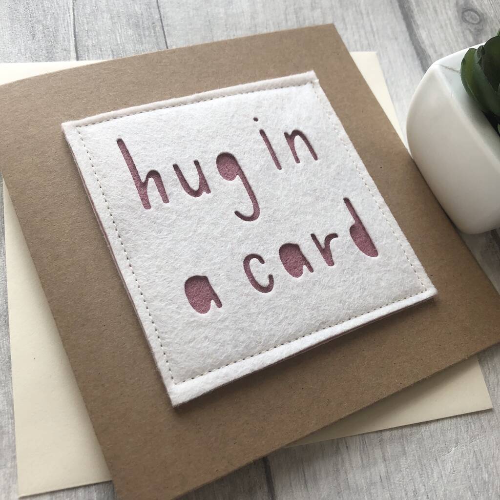 'Hug In A Card' Felt Card, 1 of 2