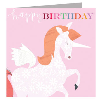 Happy Birthday Unicorn Greetings Card, 2 of 5