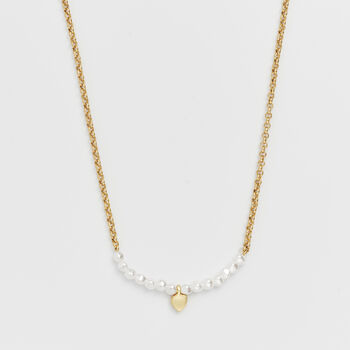 Gold Love Heart Pearl Necklace, 4 of 8