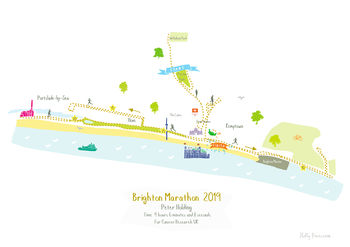 Brighton Marathon Route Map Personalised Print, 6 of 6
