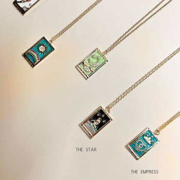 Tarot Pendant Necklace Enamelled With Gemstones, 2 of 10