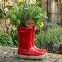 Personalised Red Welly Boots Planter Gift, thumbnail 1 of 11