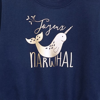 Joyeux Narwhal Adult And Child Christmas Jumpers, 5 of 7