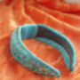 Teal Sprinkle Beaded Twist Knot Headband, thumbnail 4 of 5