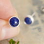 Lapis Lazuli Stud Earring In Sterling Silver, thumbnail 3 of 4