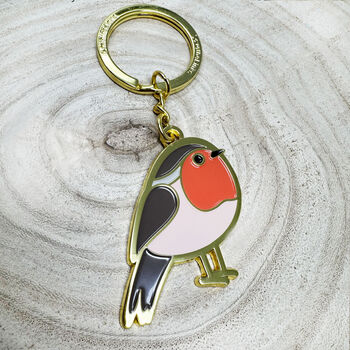 Robin In Memory Keyring, Personalised Robin Keyring, 5 of 6