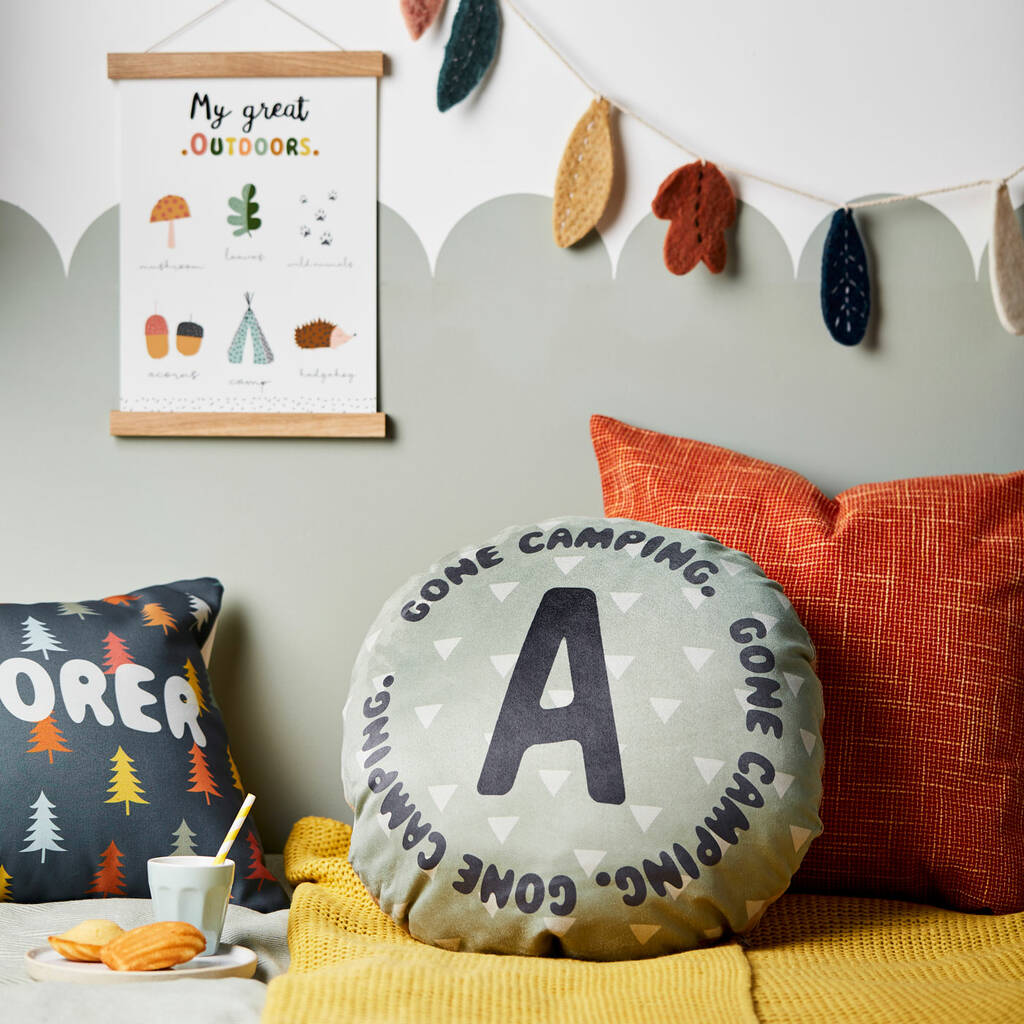 Personalised Gone Camping Nursery Cushion, 1 of 4