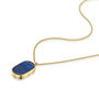 Men's Large Lapis Dog Tag Locket 18 K Gold Plated Silver, thumbnail 3 of 5