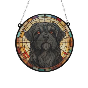 Shih Tzu Black Stained Glass Effect Suncatcher, 3 of 4