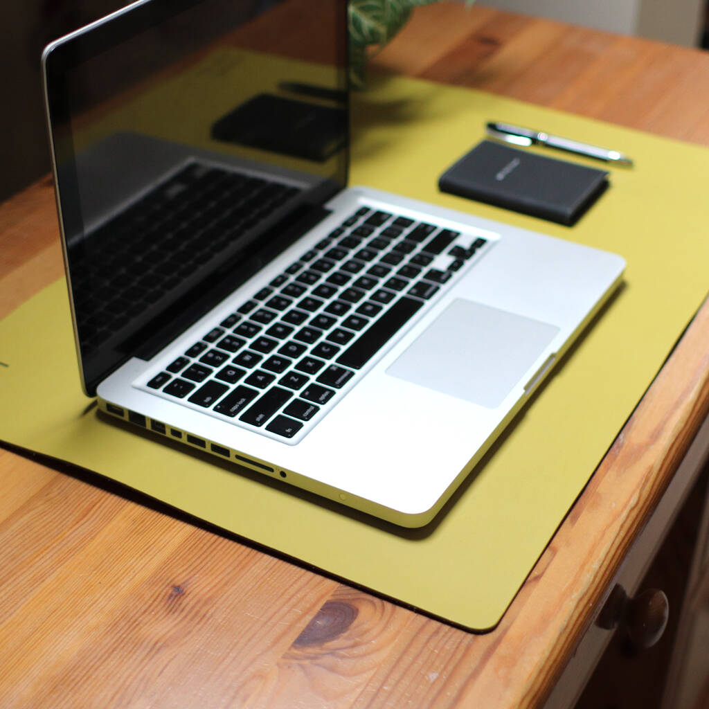 Personalised Name Premium Leather Laptop Mat By The British Belt