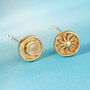 Sun And Moon Gold Plated Stud Earrings, thumbnail 2 of 4