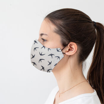 Kids Swallow Print Reusable Face Mask | Reversible, 4 of 8